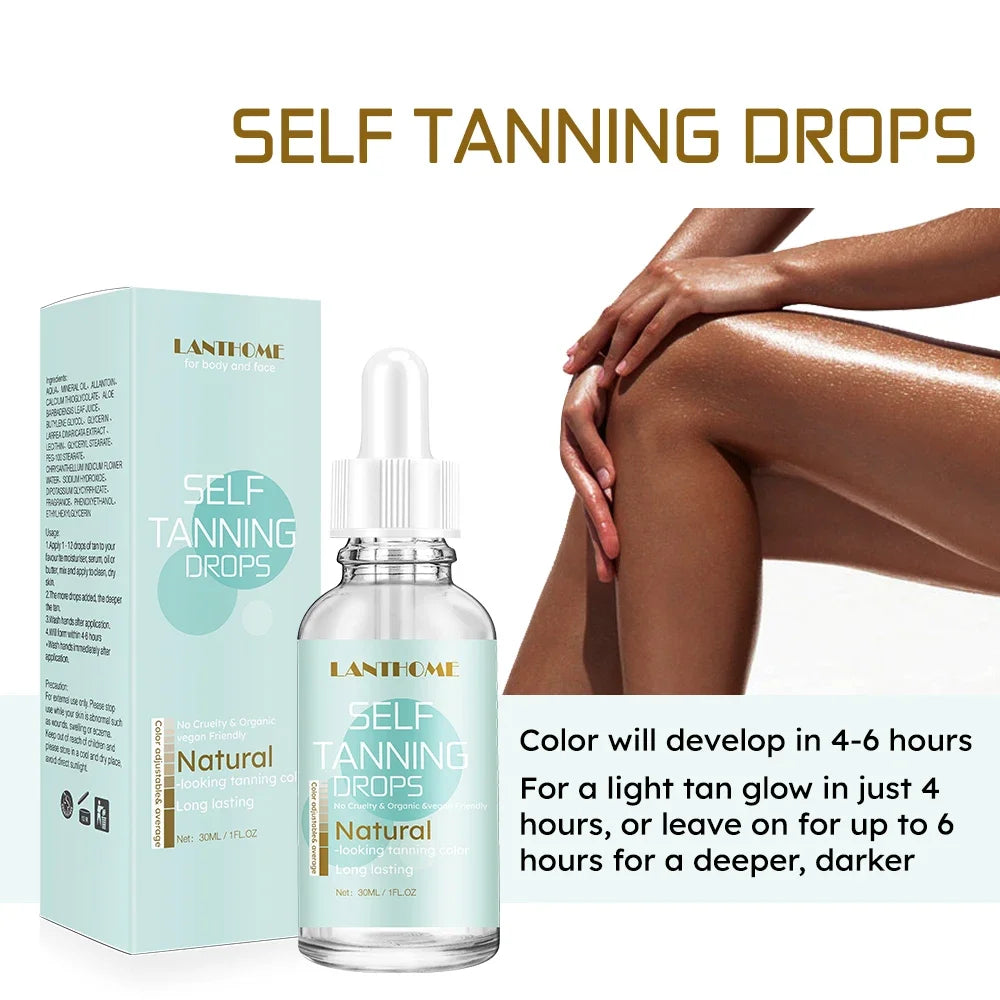 30ml Self -Tanning Drops Body Self Tanner Sunless Tanning Lotion for Natural-Looking Tanner For Body Skin Care
