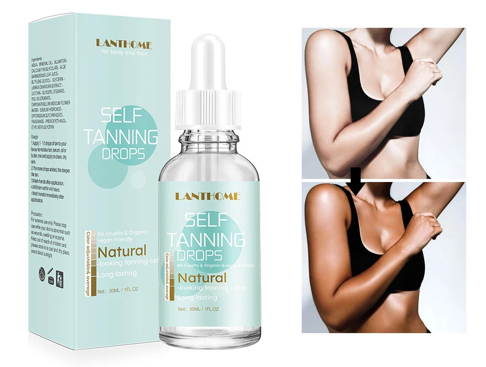 30ml Self -Tanning Drops Body Self Tanner Sunless Tanning Lotion for Natural-Looking Tanner For Body Skin Care
