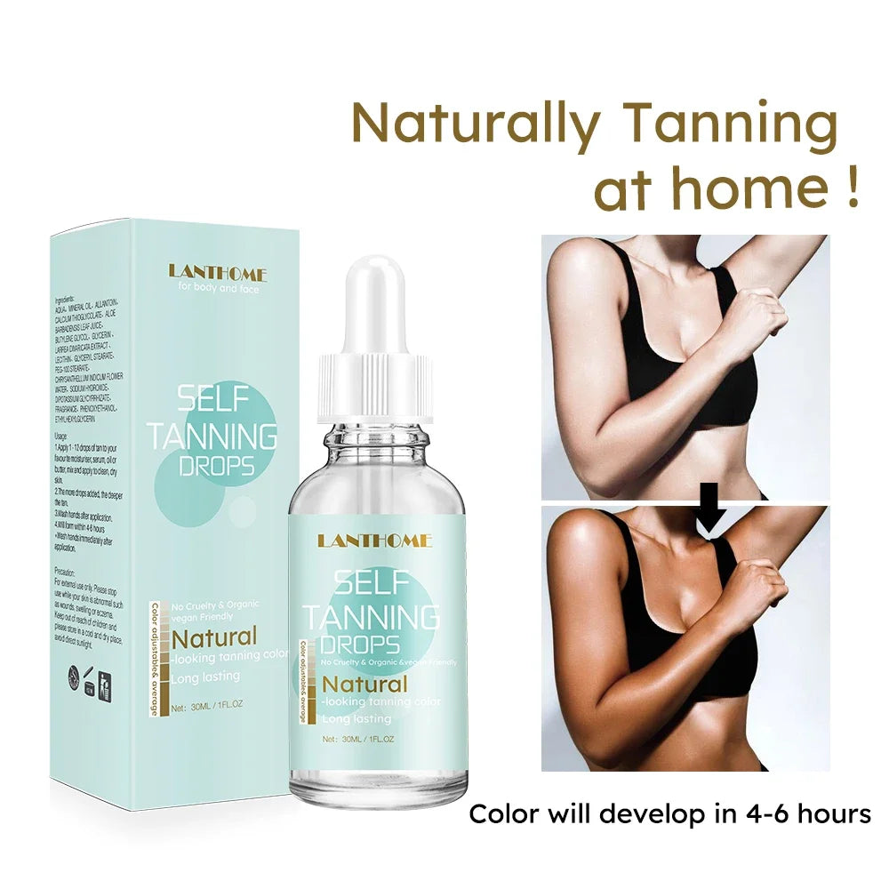 30ml Self -Tanning Drops Body Self Tanner Sunless Tanning Lotion for Natural-Looking Tanner For Body Skin Care